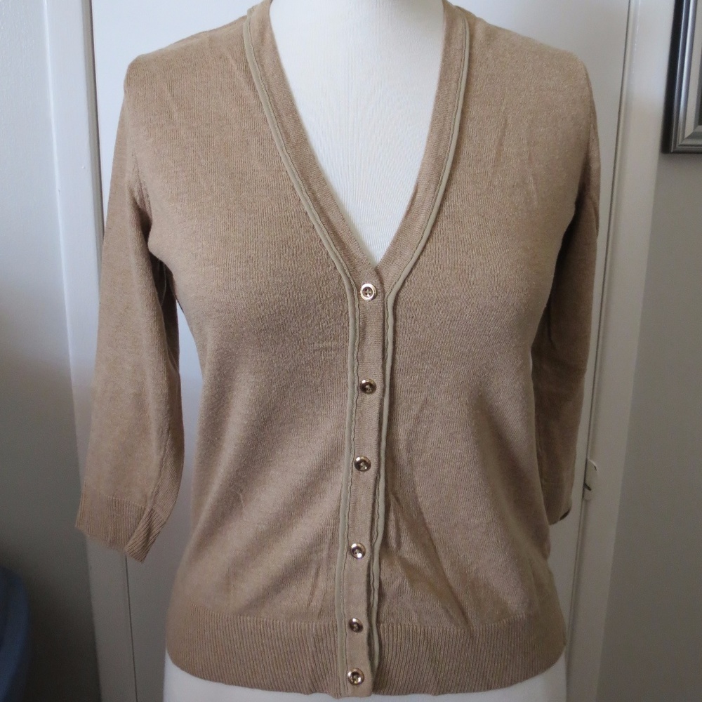 New York & Co. Women's Beige Cardigan Sweater